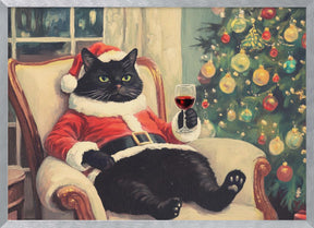 Christmas Chilling Cat Poster