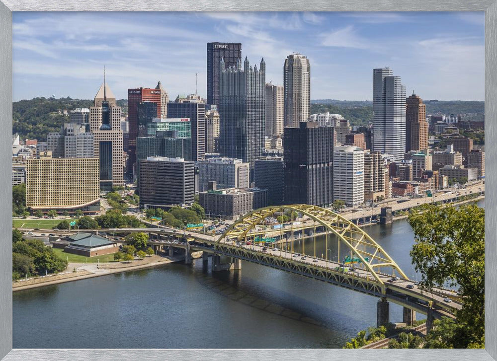 Fort Pitt Bridge with Downtown Pittsburgh Poster