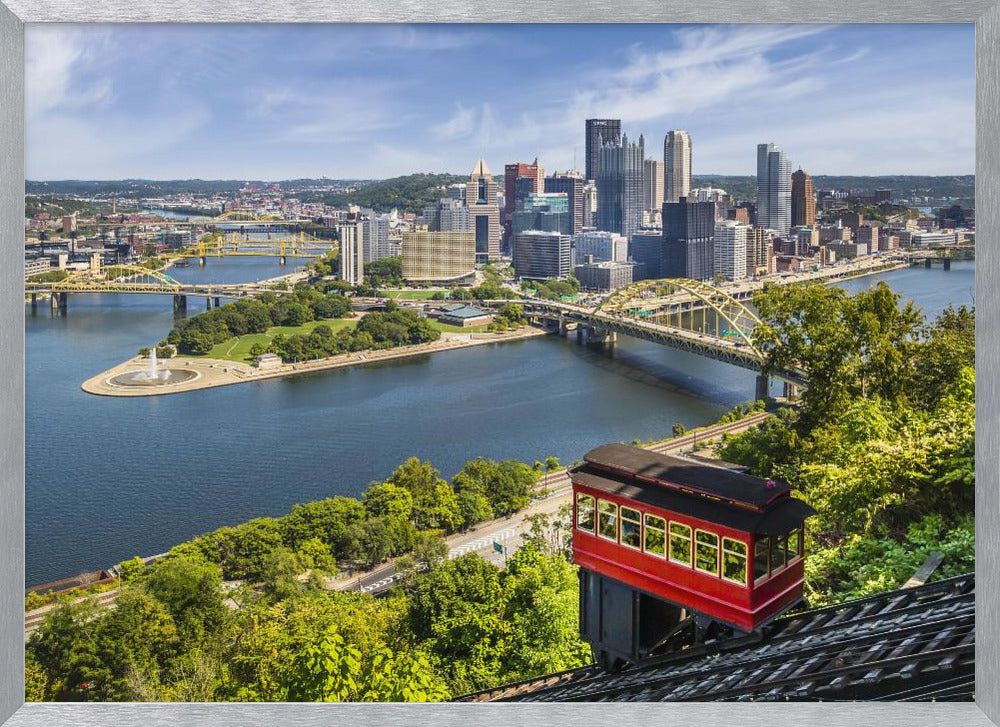 Impressive Pittsburgh Skyline with Duquesne Incline Poster