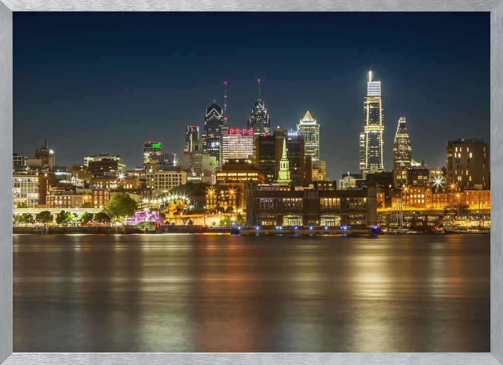 Impressive Philadelphia Skyline with Delaware River Poster