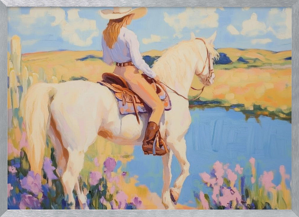 Cowgirl with Horse Poster