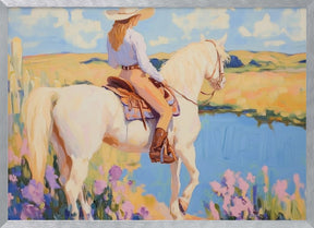 Cowgirl with Horse Poster