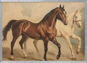 Duo Horses Galloping Poster