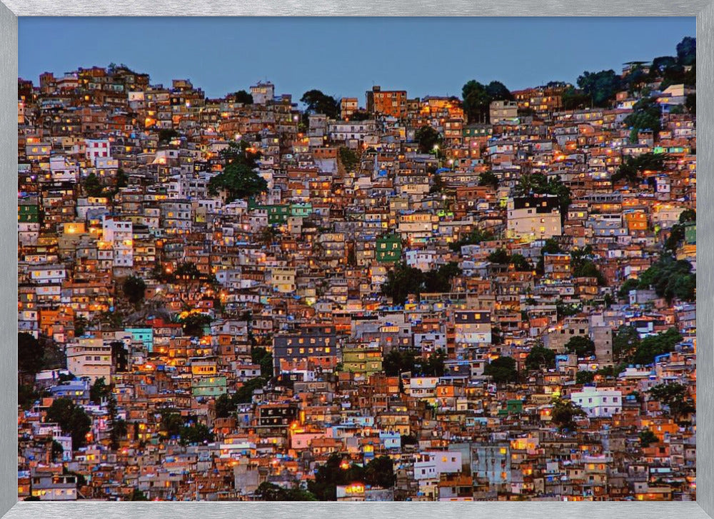 Nightfall in the Favela da Rocinha Poster