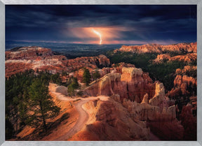 Lightning over Bryce Canyon Poster