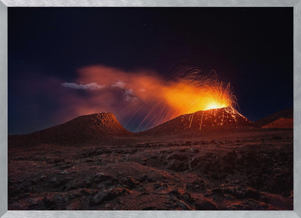 La Fournaise volcano Poster