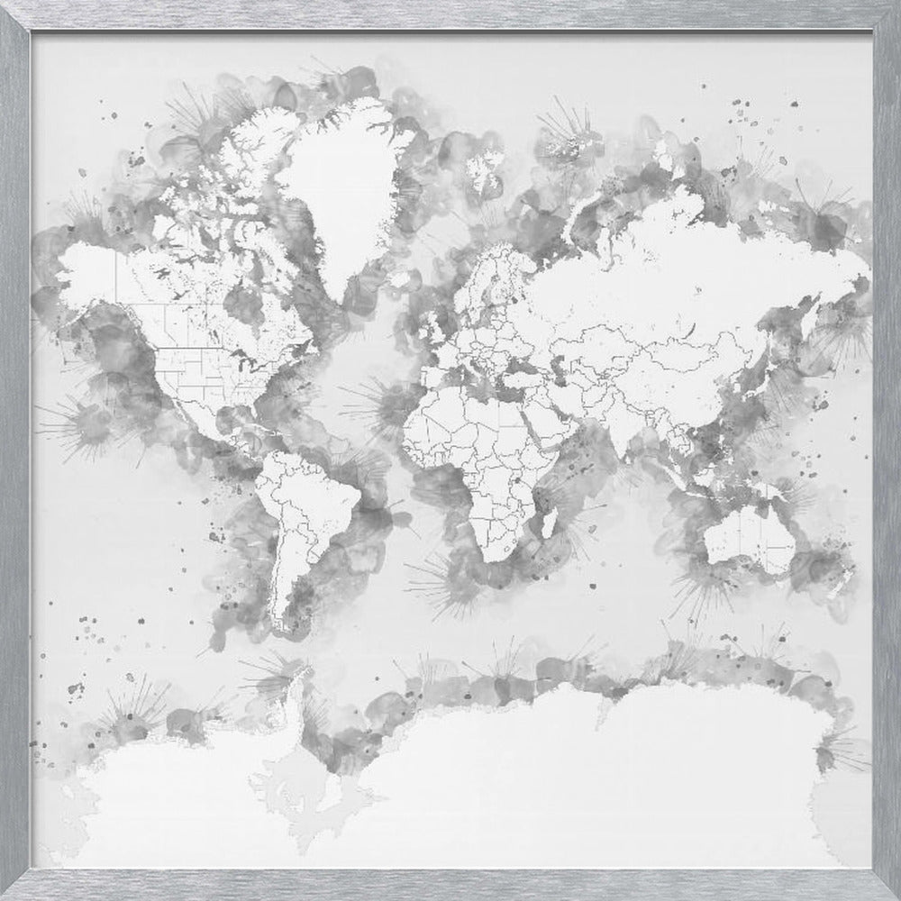 Louiss world map silhouette Poster