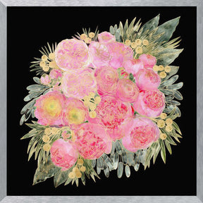 Rehka floral bouquet in light pink watercolor and black Poster