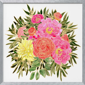 Colorful Nanette floral bouquet Poster