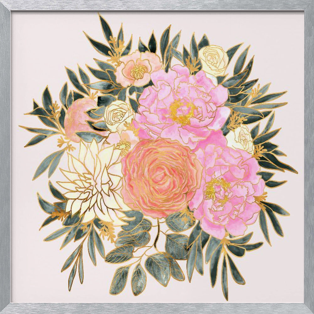 Nanette floral bouquet in pastels Poster