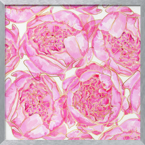 Sally's peonies pattern Poster