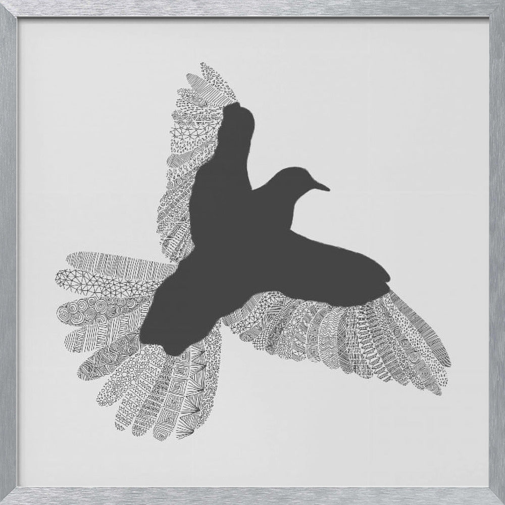 Bird Grey Poster