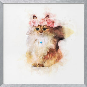 Rose Cat Poster