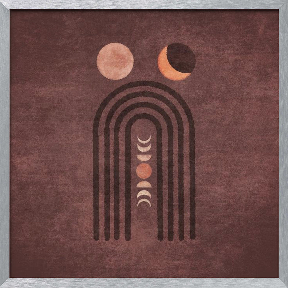 Visne Watercolor Moon Phase Poster