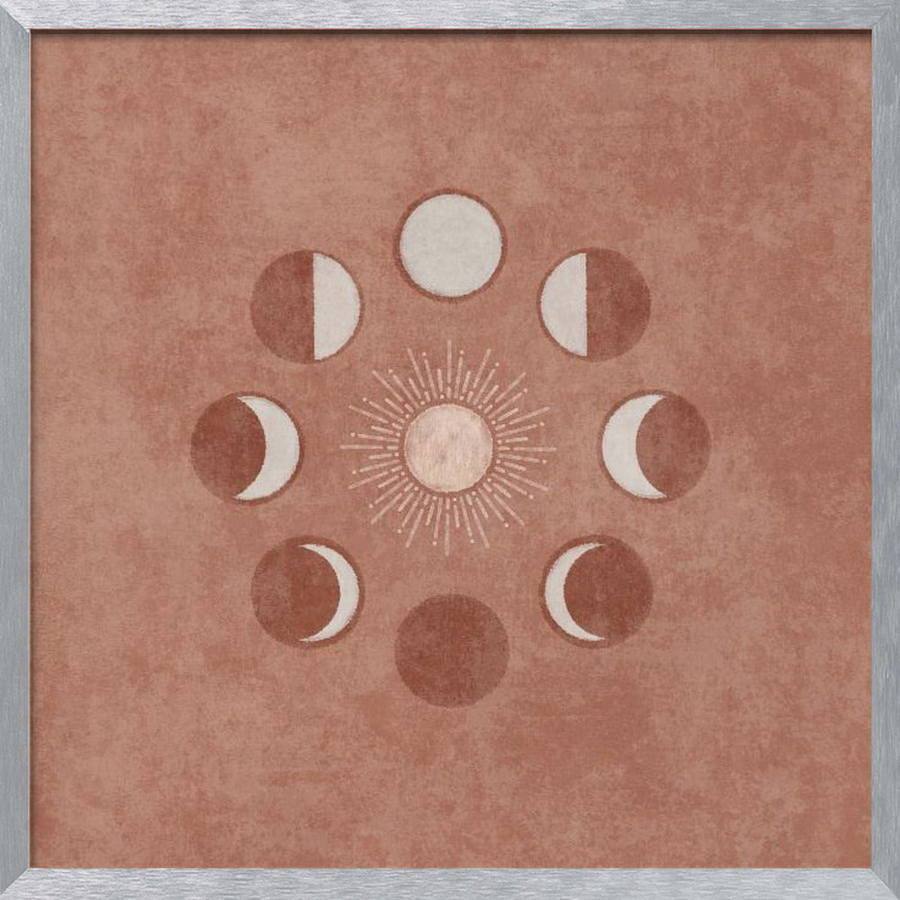 Somon Sun and Circle Moon Phase Poster