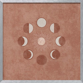 Somon Sun and Circle Moon Phase Poster