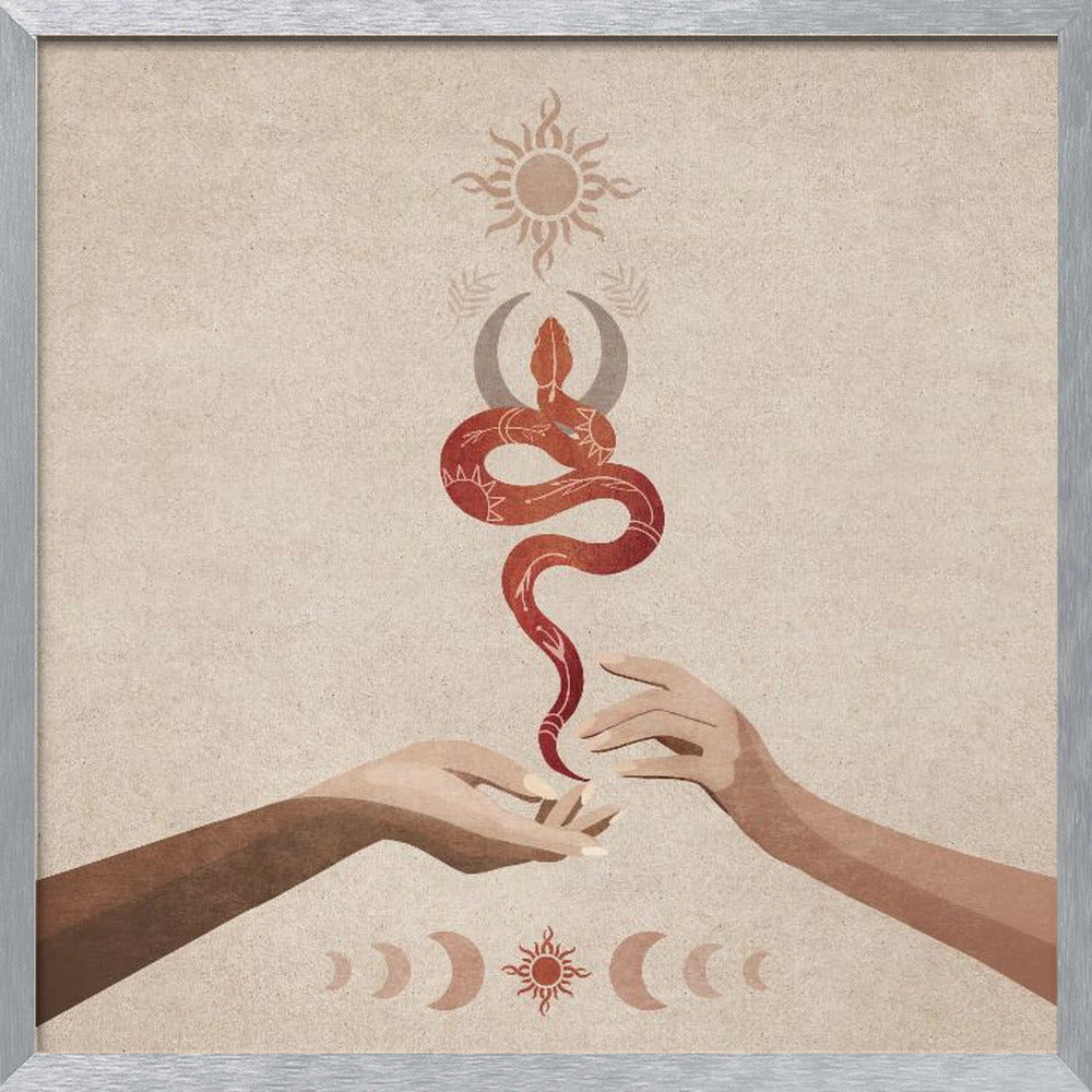 Snake Hand Sun Poster