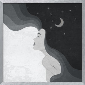 Moon Lady Bw Poster