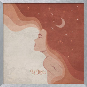 Moon Lady Terracotta Lune Poster