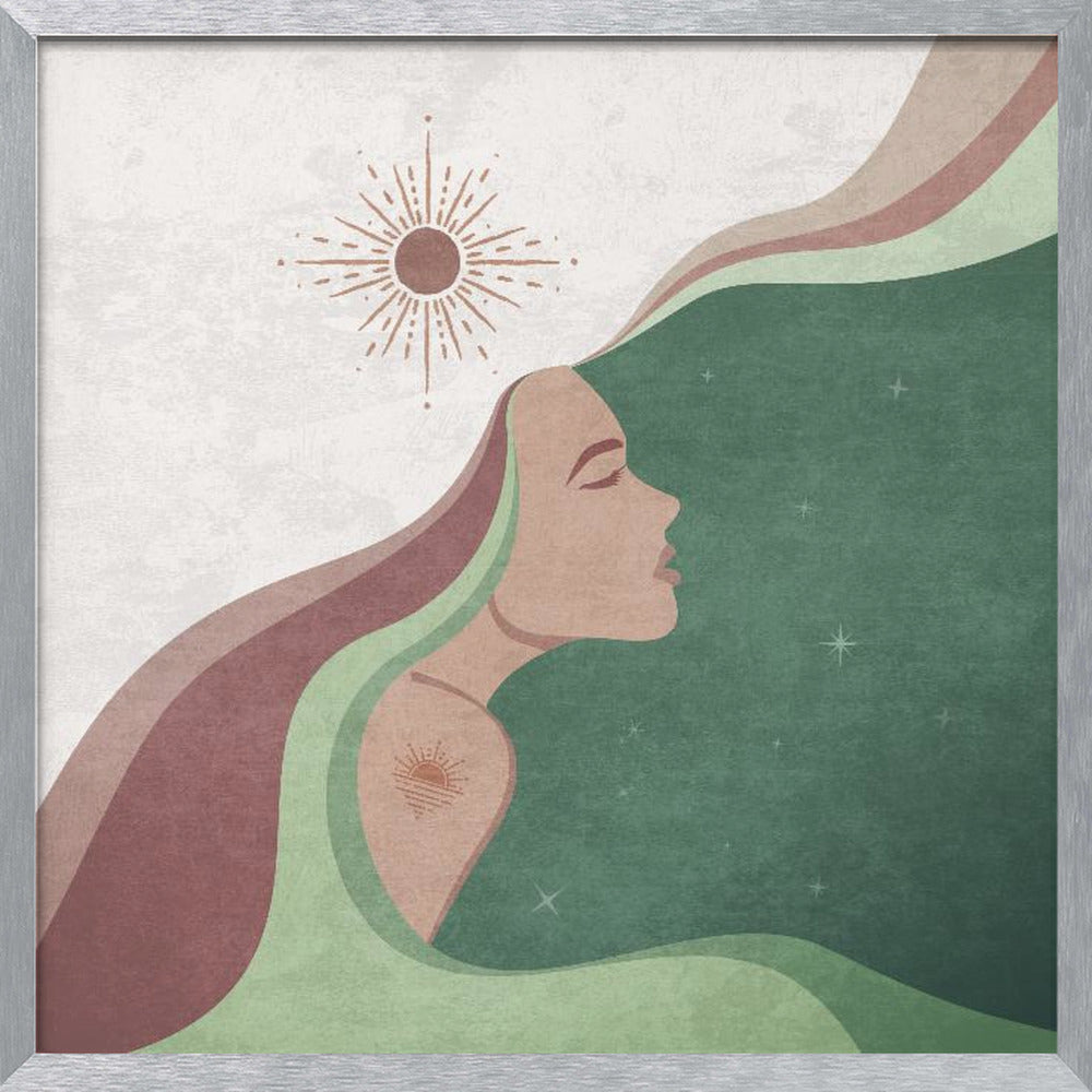 Sun Lady Green Poster