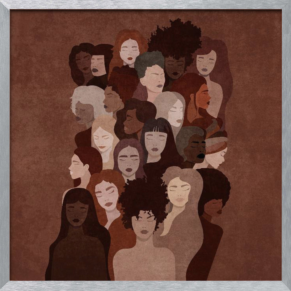 Absctract Terra Womens Faces Poster