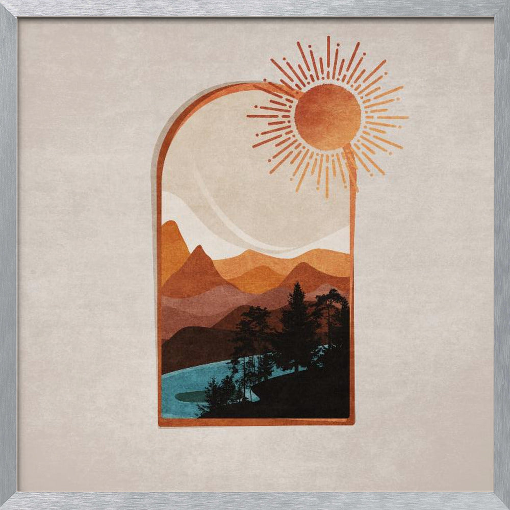 Window Desert Day and Sun Poster