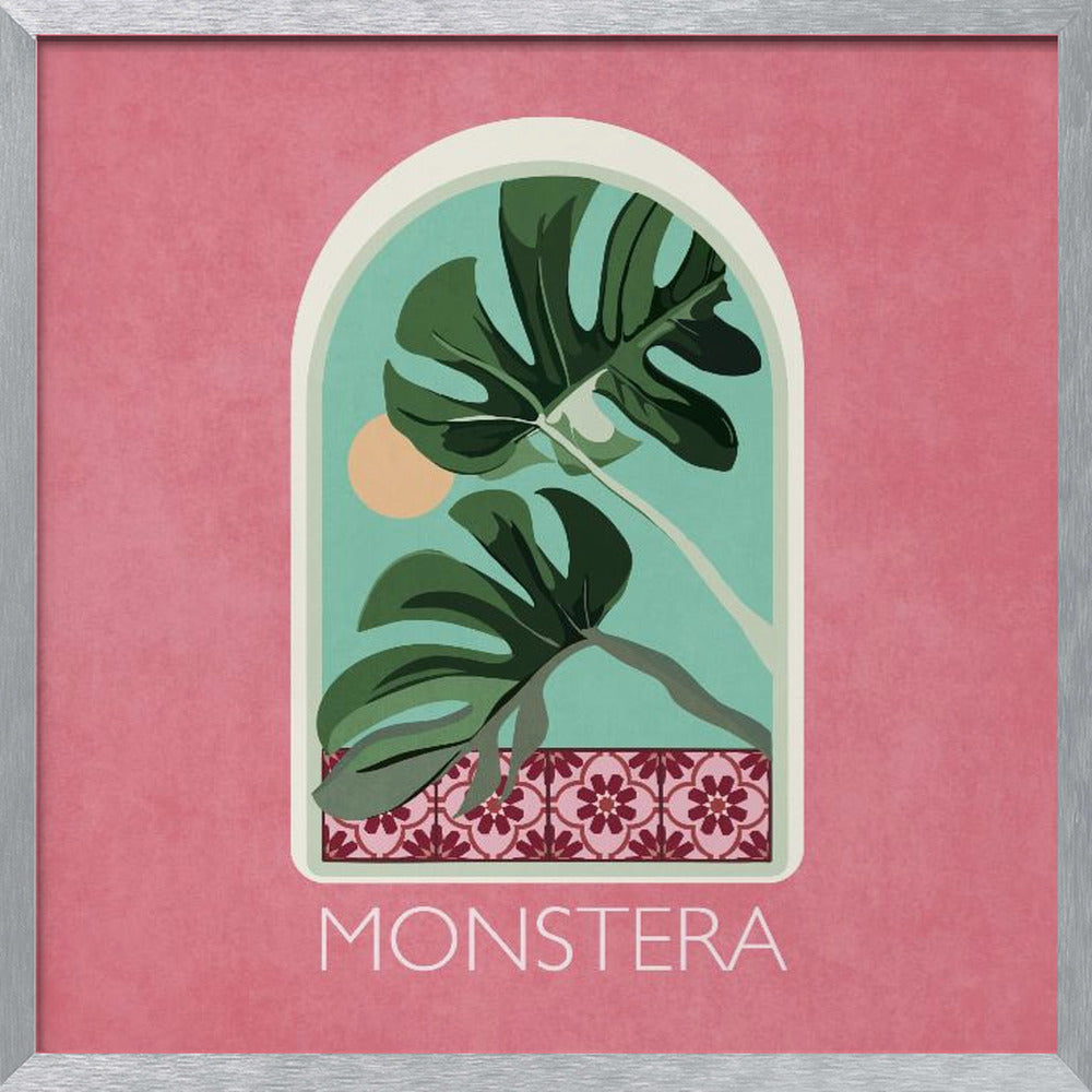 Green Sets Monstera Poster