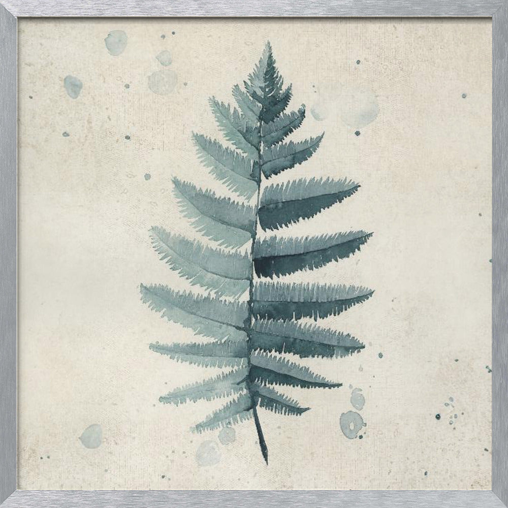 Teal watercolor fern 6 Poster