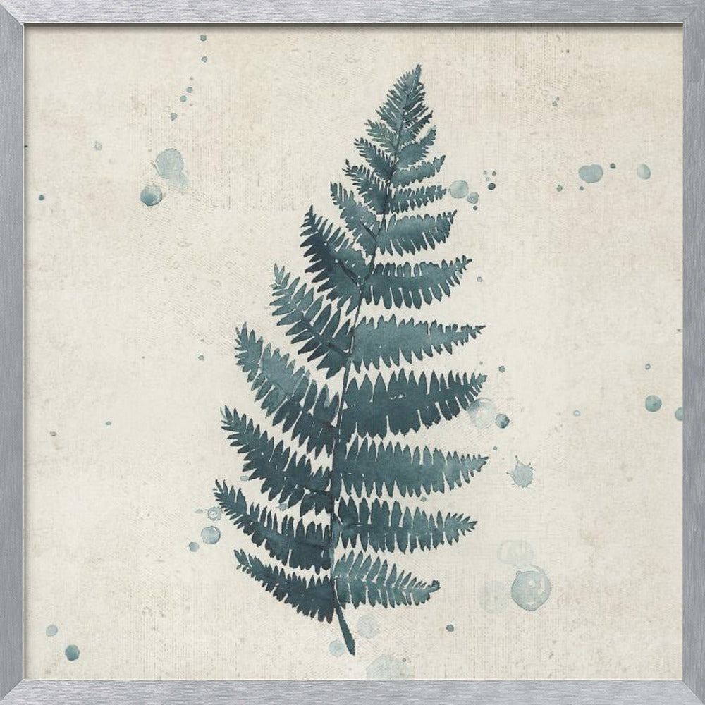 Teal watercolor fern 3 Poster