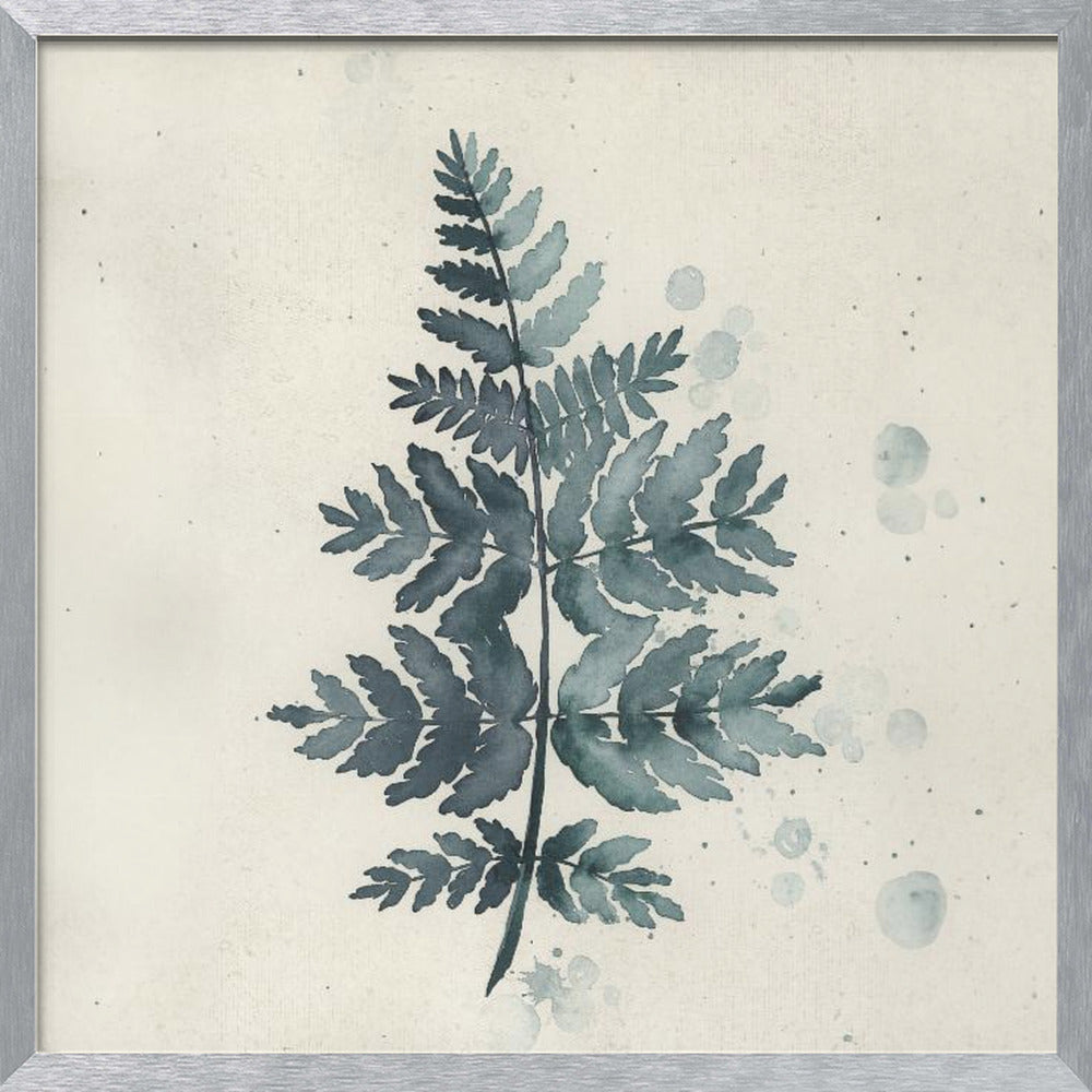 Teal watercolor fern 1 Poster