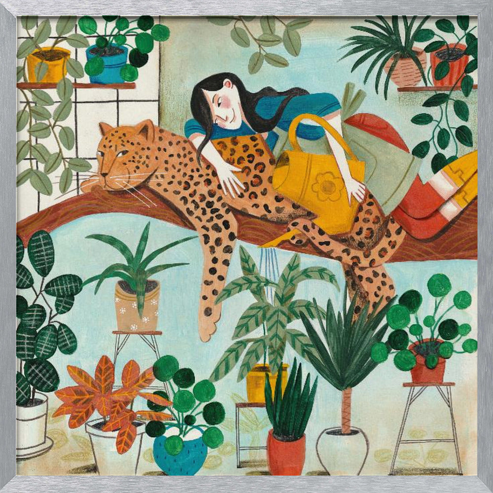 Leopard and gardening Poster