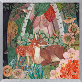 Deer in the forest Poster