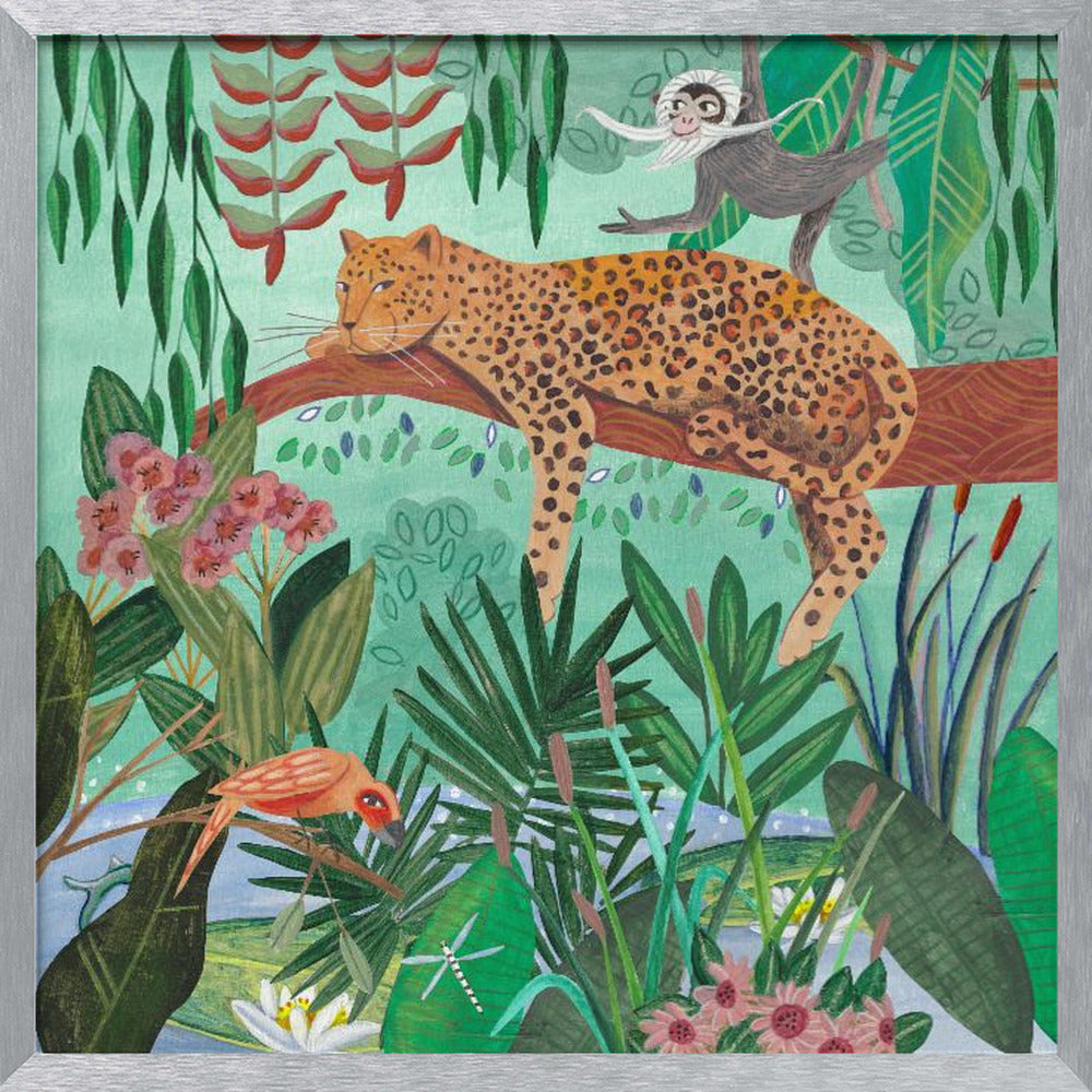 Leopard in the jungle Poster