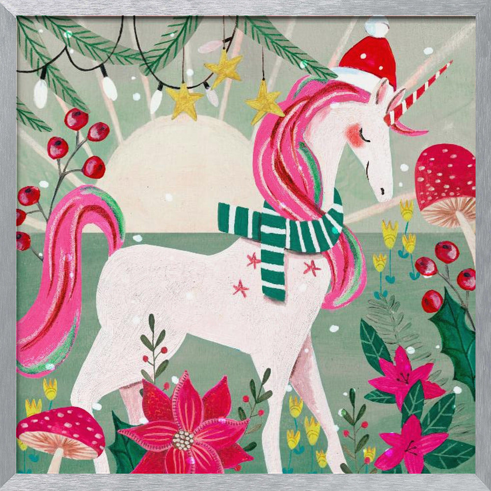 Christmas Unicorn Poster