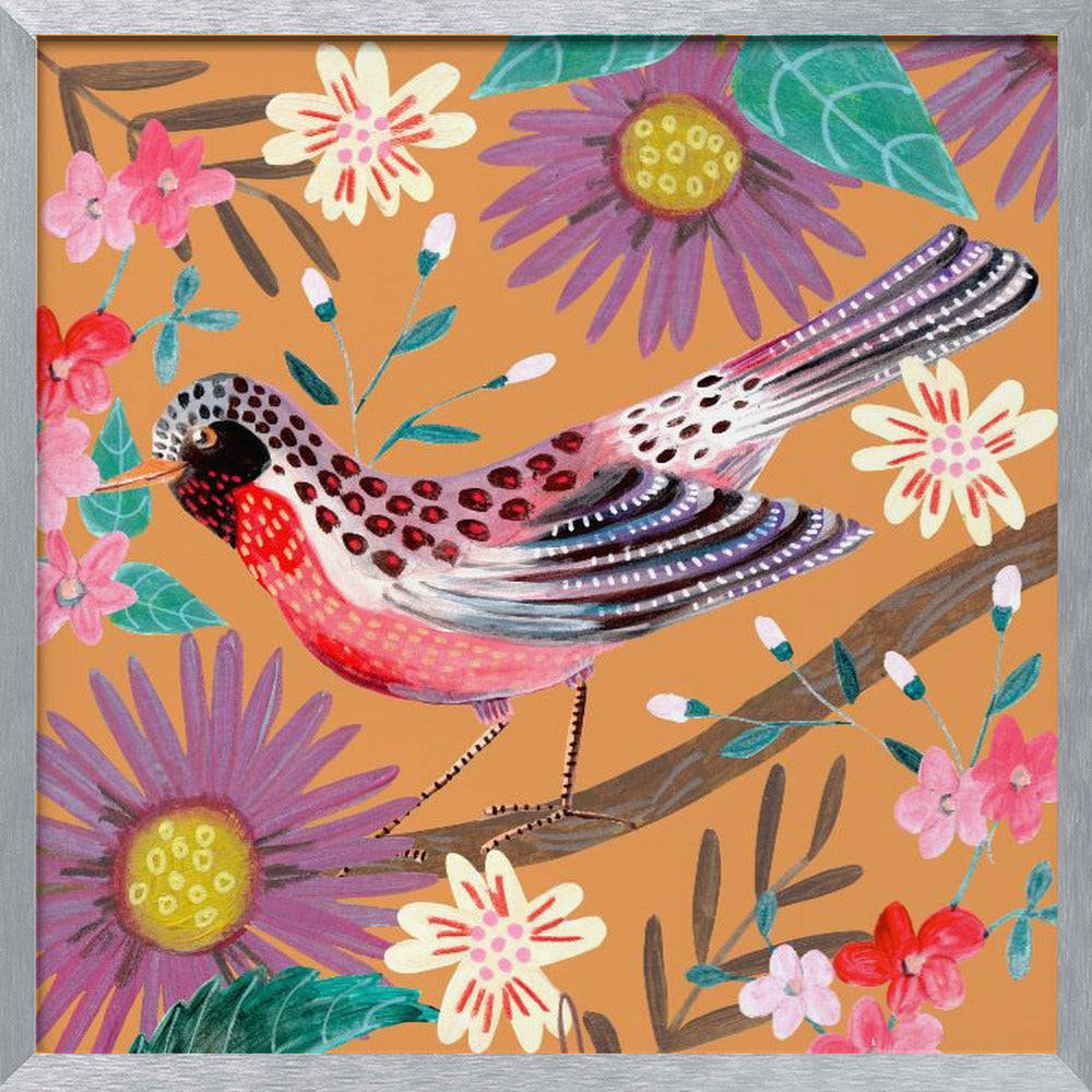 Bird and Flowers Poster