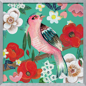 Bird and Flowers Poster