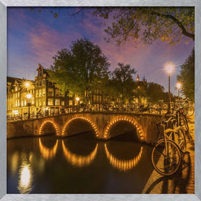 AMSTERDAM Idyllic nightscape from Keizersgracht Poster