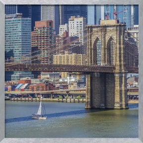 NEW YORK CITY Brooklyn Bridge &amp; Manhattan Skyline Poster