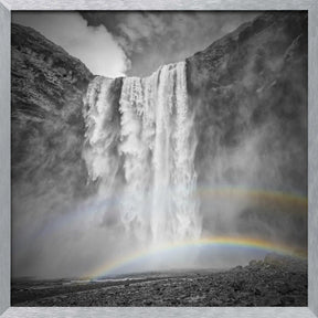 ICELAND Skogafoss double rainbow Poster