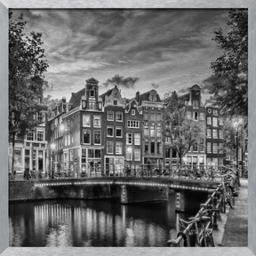 AMSTERDAM Idyllic impression from Singel - Monochrome Poster