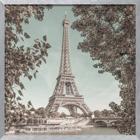 PARIS Eiffel Tower &amp; River Seine | urban vintage style Poster