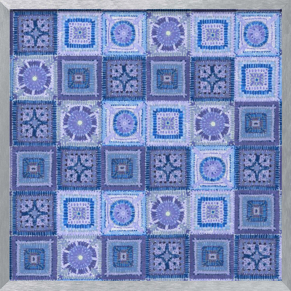 Granny squares blanket in blue Poster