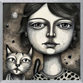 Girl and the Cat Poster