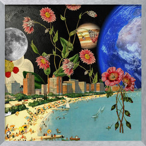 Beach With a View Collage Poster