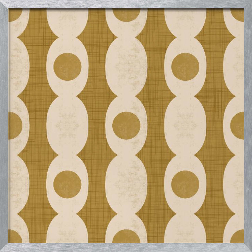 Retro Mod Geo Chain - Yellow Mustard - Mid Century Modern Poster