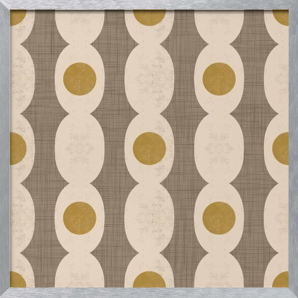 Retro Mod Geo Chain - Taupe - Mid Century Modern Poster