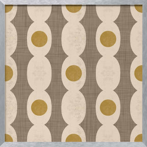 Retro Mod Geo Chain - Taupe - Mid Century Modern Poster