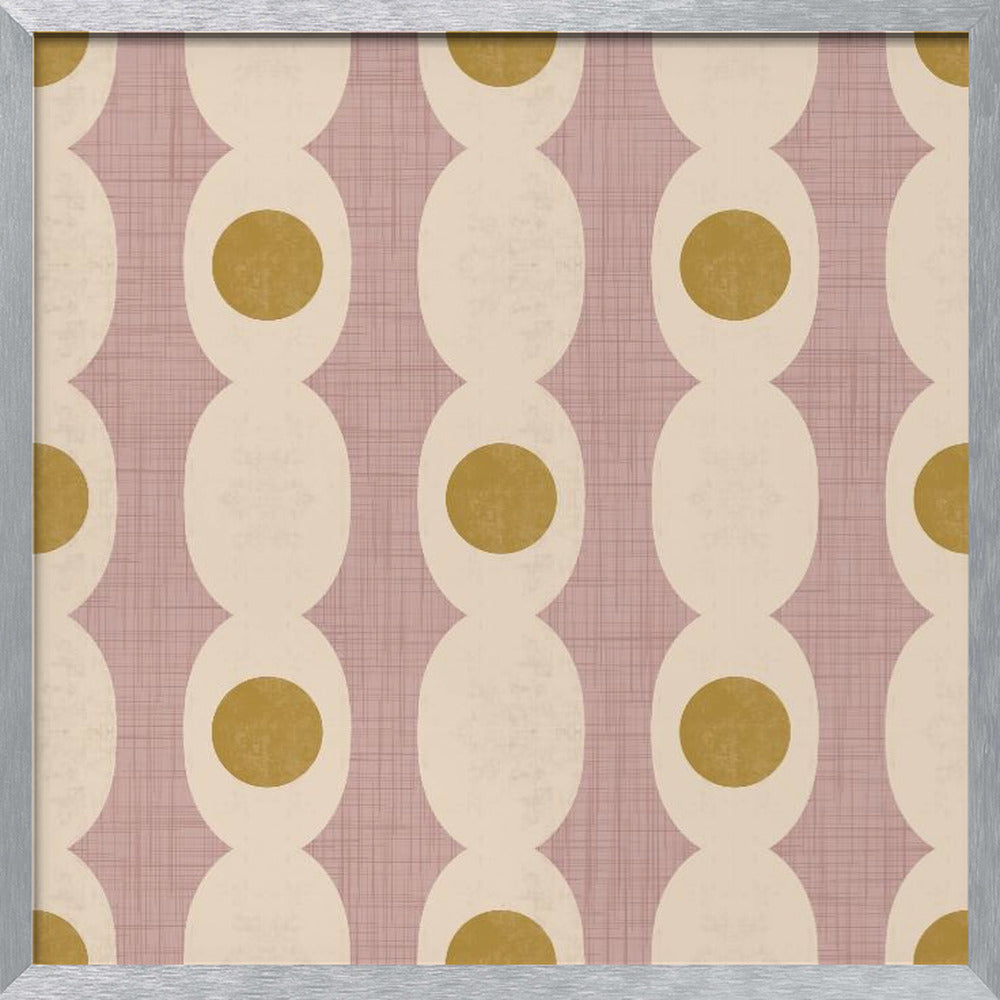 Retro Mod Geo Chain - Mauve - Mid Century Modern Poster