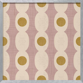 Retro Mod Geo Chain - Mauve - Mid Century Modern Poster