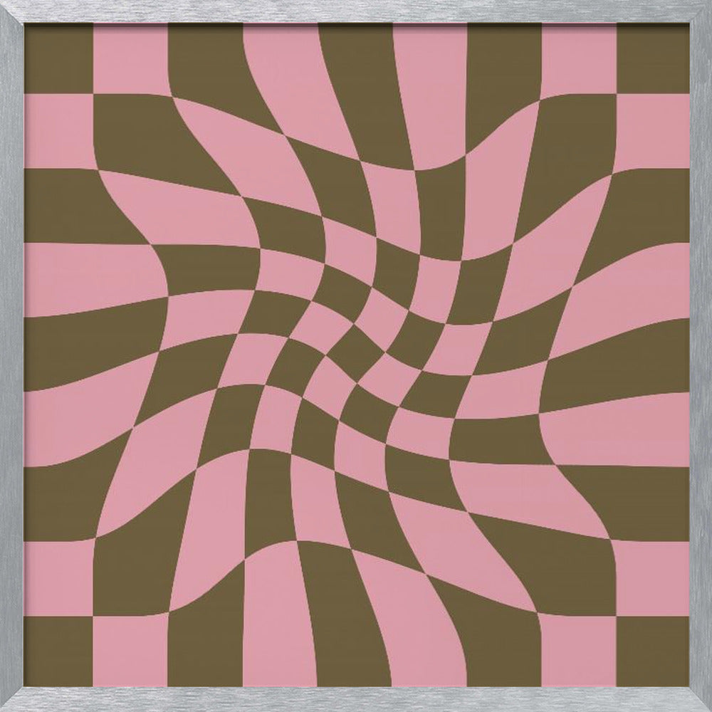 Twirly - Checkerboard - Pink and Brown Poster